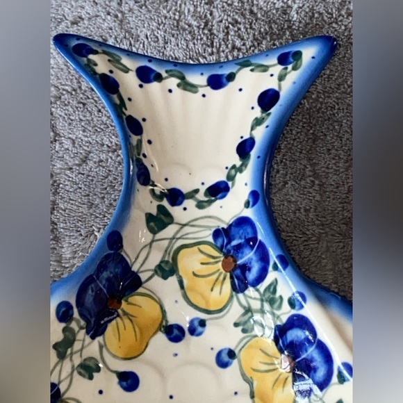 ANDY Polish Pottery 13” UNIKAT B. Wozny Hand Painted Fish Platter - Picture 5 of 6